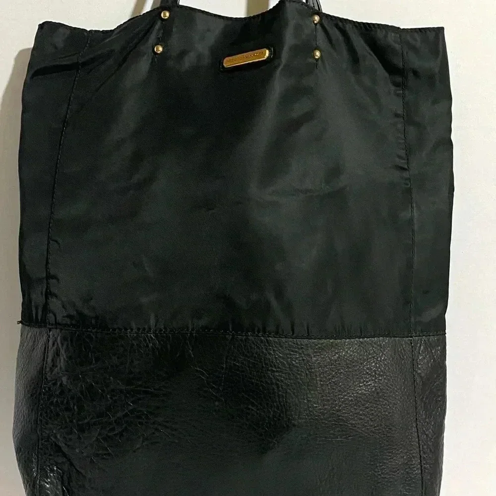 Rebecca Minkoff black nylon leather hobo handbag